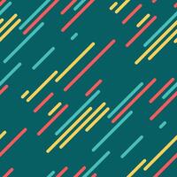 Vibrant diagonal lines in teal, yellow, red, and blue create a dynamic, modern pattern. Perfect for backgrounds, websites, or textiles, this energetic design evokes speed and movement. vector