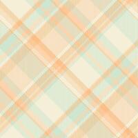 Lumberjack texture textile background, kilt check plaid pattern. Diagonal seamless fabric tartan in orange and beige colors. vector