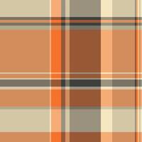 Skill seamless background fabric, scrapbook textile pattern. Design tartan check plaid texture in orange and pastel colors. vector