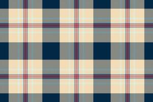 Elegant cream, navy, and muted red plaid pattern. Perfect for textile design, fashion, or website backgrounds. Subtle texture adds visual interest. Represents sophistication and timeless style. vector