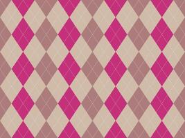 A pink and beige argyle pattern vector