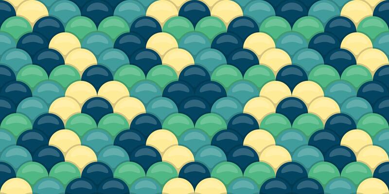 Seamless pattern of overlapping scales in teal, seafoam, and pale yellow. Evokes ocean depths, tranquility, and artistic design. Ideal for backgrounds, textiles, and decorative projects.