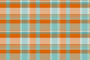 Exotic texture check, sketching background pattern textile. Realistic seamless fabric tartan plaid in orange and light colors. vector