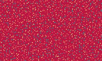 Vibrant confetti pattern, perfect for festive designs backgrounds. Multicolored dots on a rich crimson backdrop evoke joy, celebration, and energy. vector