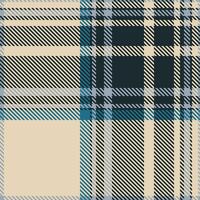 Elegant cream, teal, and dark gray plaid pattern. Perfect for textile design, fashion, websites, or any project needing a sophisticated and timeless texture. vector