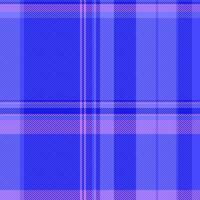 Checked fabric plaid texture, english textile pattern. Pillow check seamless background tartan in indigo and blue colors. vector