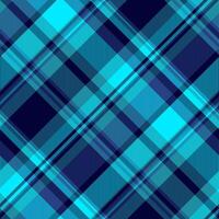Pixel seamless texture, napkin pattern tartan fabric. 50s plaid check background textile in dark and cyan colors. vector