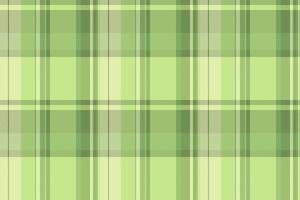 Mature fabric plaid background, fibre texture seamless pattern. Pure check textile tartan in green and light colors. vector