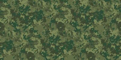Intricate digital camouflage pattern in shades of green. Perfect for military, hunting, or gaming designs. Evokes themes of concealment, strategy, and nature. vector