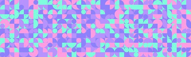 A pink and blue background with many different shapes vector