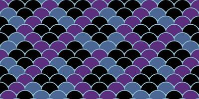Abstract seamless pattern of overlapping scales in purple, blue, and black. Stylish geometric design ideal for textiles, website backgrounds, or fashion prints. vector