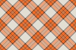 Heritage seamless fabric, graphic tartan pattern check. Tie background plaid textile texture in white and orange colors. vector