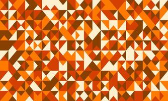 Vibrant abstract geometric pattern featuring a mosaic of warm orange and brown triangles. Ideal for backgrounds, textiles, or modern design projects. vector