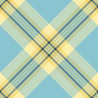 Holiday background seamless check, dress texture plaid tartan. Factory fabric textile pattern in yellow and cyan colors. vector