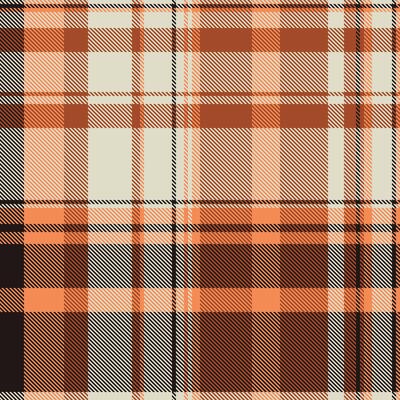 Royal check tartan , outline texture plaid background. Satin seamless textile pattern fabric in orange and light colors.
