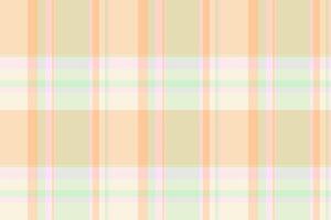 Scarf plaid background check, fibre fabric pattern. Robe tartan textile texture seamless in light and peach puff colors. vector