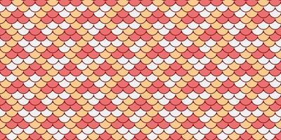 Vibrant geometric pattern featuring overlapping scales in coral, peach, and white. Perfect for textile design, website backgrounds, or decorative projects. vector