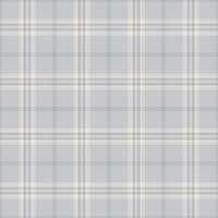 Short plaid background, funky fabric seamless tartan. Endless texture pattern textile check in light gray and silver colors. vector