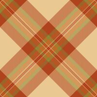 Perfection textile background texture, chequered fabric tartan . Pillow check seamless plaid pattern in orange and amber colors. vector
