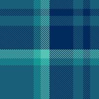 Rag seamless plaid tartan, irish background texture fabric. Romantic check pattern textile in cyan and blue colors. vector