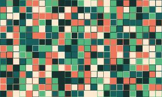 Abstract mosaic pattern in muted greens, corals, and creams. A vibrant, textured digital artwork ideal for website backgrounds, textile design, or modern presentations. vector