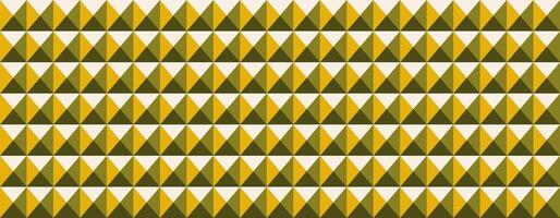 Abstract geometric pattern featuring a repeating array of golden and olive green pyramids on a neutral background. Ideal for website backgrounds, textiles, or modern design projects. vector