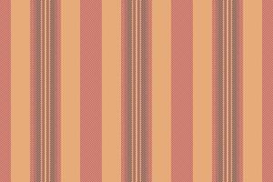 Editable seamless lines stripe, over fabric texture pattern. Repetitive textile vertical background in orange and red colors. vector