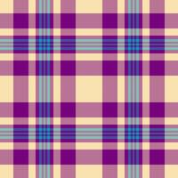 Hippie textile fabric , festive background tartan seamless. Mixed pattern texture plaid check in pink and purple colors. vector