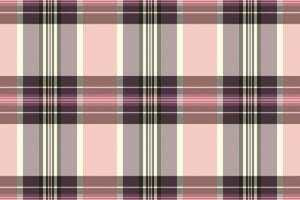 Patterned plaid seamless background, string check tartan texture. Delicate fabric textile pattern in light yellow and pink colors. vector