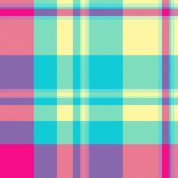 Row background textile , proud fabric check texture. 30s tartan pattern seamless plaid in cyan and yellow colors. vector
