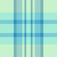 Picnic blanket pattern tartan textile, teen fabric seamless check. 50s background plaid texture in teal and cyan colors. vector