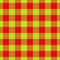 Full plaid textile background, funky seamless check pattern. Ethnicity texture tartan fabric in lime and red colors. vector