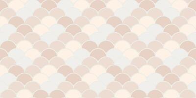 Elegant seamless pattern of pastel pink and white overlapping scales. Perfect for backgrounds, textures, or design elements. Evokes serenity, femininity, and subtle sophistication. vector