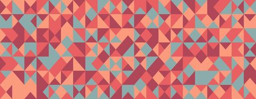 Abstract geometric pattern. Vibrant coral, peach, and teal triangles create a dynamic, modern design. Perfect for backgrounds, textiles, or website design. vector