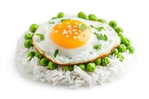Fried rice combo egg peas photo