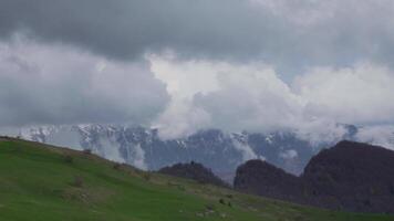 Peaceful Mountain View with Clouds Timelapse Lessinia Plateau video