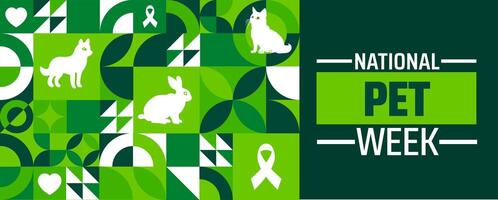 National Pet Week Geometric shape pattern background vector