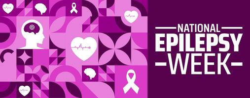 National Epilepsy Week Geometric shape pattern background banner or poster design template. observed every year in May. Holiday concept. Use to any Template, card, poster, placard, template. vector