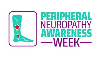 Peripheral Neuropathy Awareness Week background banner or poster design template. observed every year in May. Holiday concept. Use to any Template, card, poster, placard, template. vector
