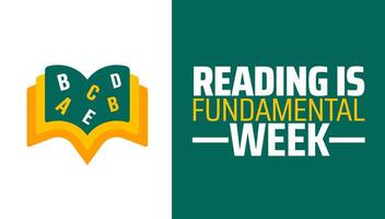 Reading is Fundamental Week background banner or poster design template. observed every year in May. Holiday concept. Use to any Template, card, poster, placard, template. vector