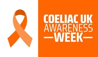 Coeliac UKs Awareness Week background banner or poster design template. observed every year in May. Holiday concept. Use to any Template, card, poster, placard, template. vector