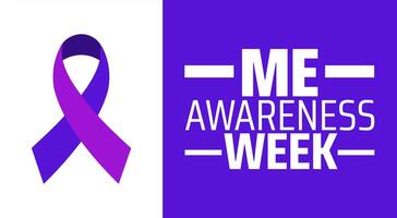ME Awareness Week background banner or poster design template. observed every year in May. Holiday concept. Use to any Template, card, poster, placard, template. vector