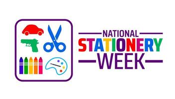 National Stationary Week background banner or poster design template. observed every year in May. Holiday concept. Use to any Template, card, poster, placard, template. vector