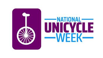 National Unicycle Week background banner or poster design template. observed every year in May. Holiday concept. Use to any Template, card, poster, placard, template. vector
