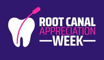 Root Canal Appreciation Week background banner or poster design template. observed every year in May. Holiday concept. Use to any Template, card, poster, placard, template. vector