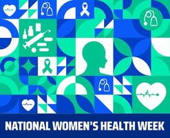 National Womens Health Week Geometric shape pattern background banner or poster design template. observed every year in May vector