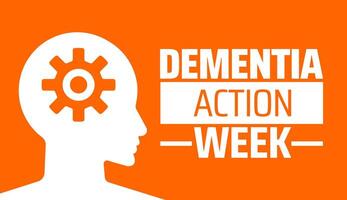 dementia action week background banner or poster design template. observed every year in May. Holiday concept. Use to any Template, card, poster, placard, template. vector