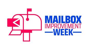 Mailbox Improvement Week background banner or poster design template. observed every year in May. Holiday concept. Use to any Template, card, poster, placard, template. vector