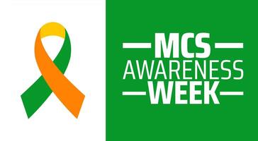 Multiple Chemical Sensitivity MCS Awareness Week background banner or poster design template. observed every year in May. Holiday concept. Use to any Template, card, poster, placard, template. vector