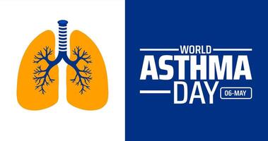 world asthma day background banner or poster design template. observed every year in May. vector